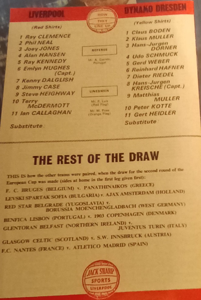 Liverpool v Dynamo Dresden 🇩🇪🇩🇪...1977...