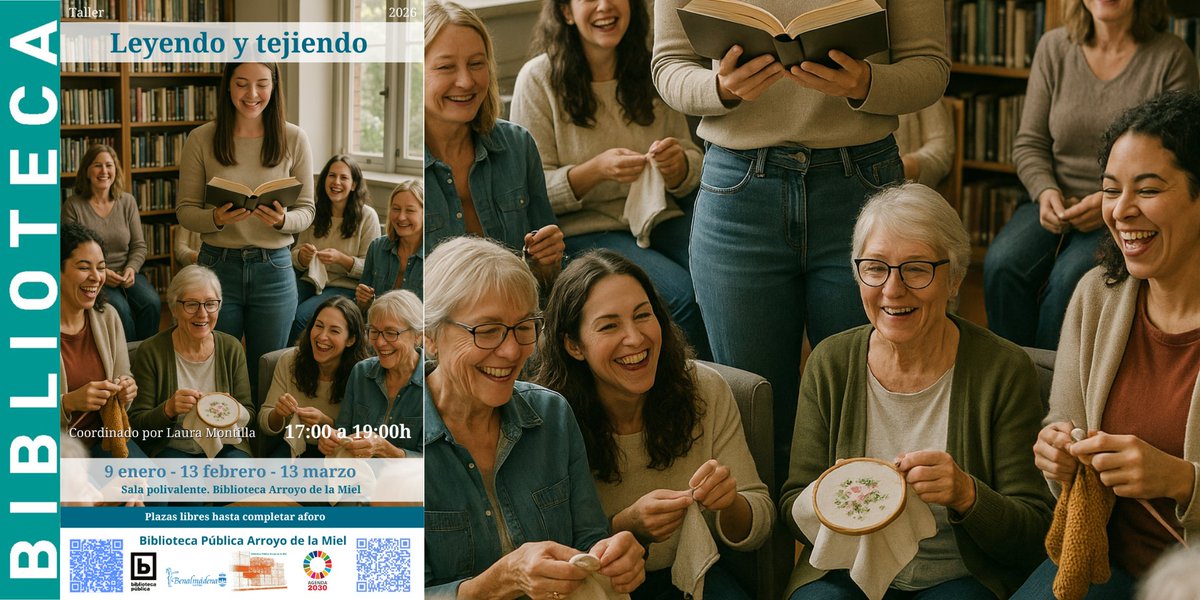 ✨ La próxima semana vuelven las agujas a #TuBiblioteca y seguimos tejiendo telas e historias con nuestro taller 𝐿𝑒𝑦𝑒𝑛𝑑𝑜 𝑦 𝑐𝑜𝑠𝑖𝑒𝑛𝑑𝑜, donde las reuniones más informales se convierten en experiencias de vida.

⌚️ Viernes 13 de febrero de 17:00 a 19:00h.