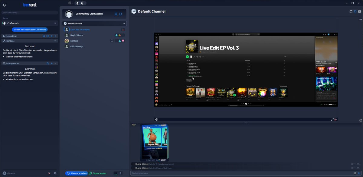 Back to the roots! <a href="/teamspeak/">TeamSpeak</a> 

Discord wird aktuell von Tag zu Tag schlimmer.. nur noch Probleme..