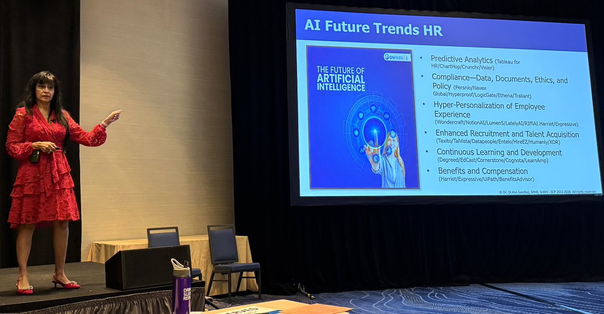 diannsanchez's tweet photo. I was honored to speak at the 35th Health Benefits Conference on "AI: The HR Revolution".  The conference had over 2,000 participants in Florida.  Thank you to Daniel Villegas for supporting me. https://t.co/HSvkiI0zia