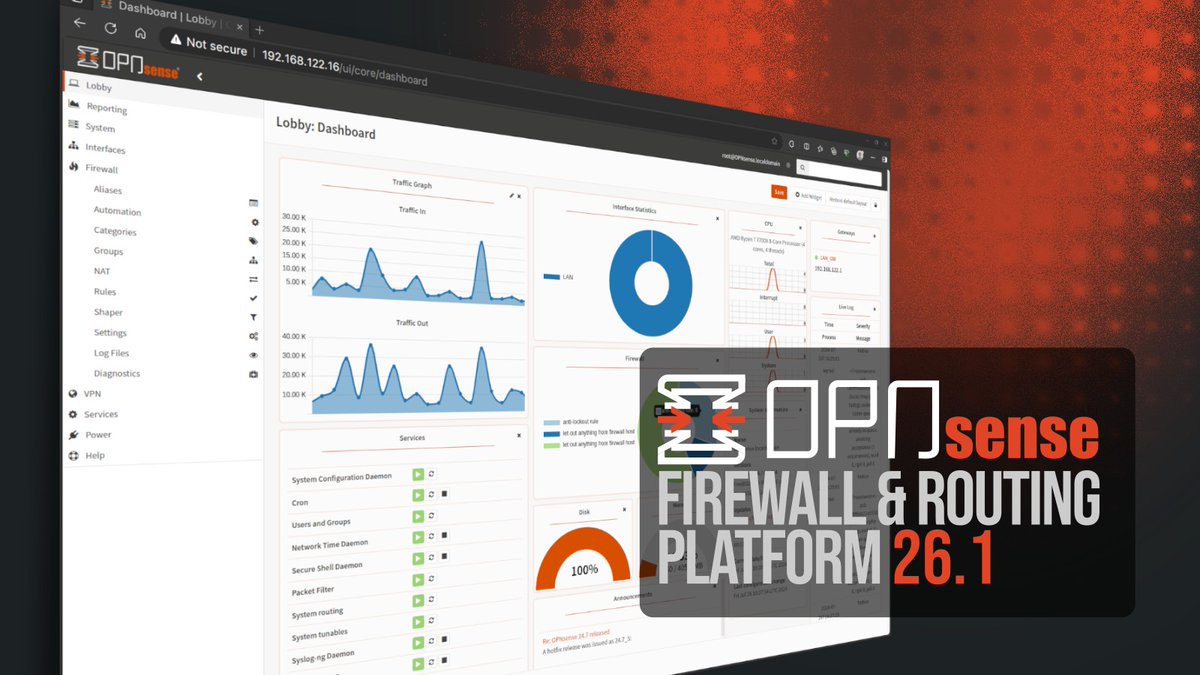 linuxiac's tweet image. OPNsense 26.1 open-source firewall and routing platform boosts security with threat intelligence, host discovery, and clearer real-time firewall visibility.
linuxiac.com/opnsense-26-1-…

#OPNsense #Firewall #Security #OpenSource