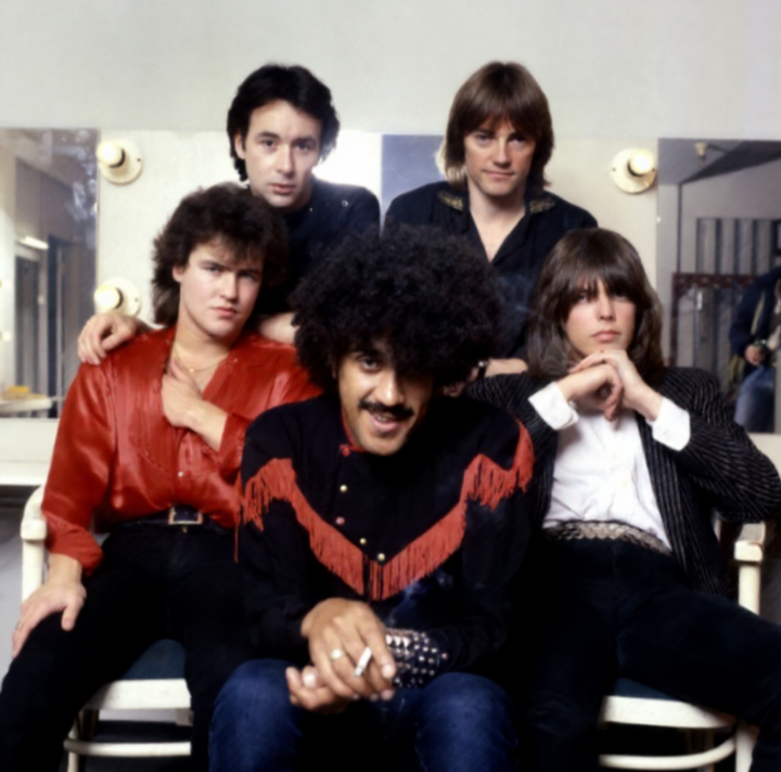 Thin Lizzy ...backstage on the Chinatown Tour Netherlands -1981 by Mazel. #hardrock #heavymetal #bluesrock