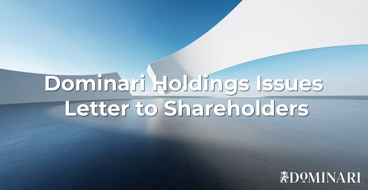 Dominari Holdings Issues Letter to Shareholders

NEW YORK, Jan. 28, 2026 /PRNewswire/ -- Dominari Holdings Inc. (Nasdaq: DOMH) ("Dominari" or the "Company") today issued the following letter to shareholders:

I am pleased to report that 2025 was a transformative and highly