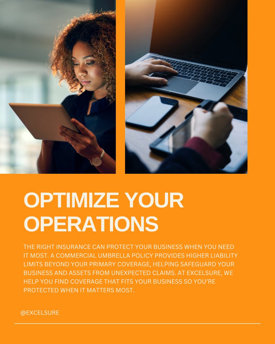 excelsure's tweet image. Safeguard your business with confidence! At Excelsure, we provide expert insight into umbrella insurance coverage, ensuring you're protected from unexpected liabilities. Stay informed, stay protected. #InsuranceExperts #CommercialInsurance #ExcelsureInsurance #UmbrellaCoverage