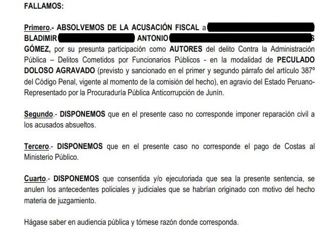 BLADIMIRCESARL1's tweet photo. ABSUELTO.- NO EXISTIERON PAGOS INDEBIDOS en el otorgamiento de las bonificaciones por desempeño de cargo, movilidad y refrigerio, del período de mayo a diciembre del 2020 a favor de los trabajadores de la DREJ- Junín. Ministerio Público acusó por el hecho de cumplir la ley. https://t.co/ibTaMIUnJZ