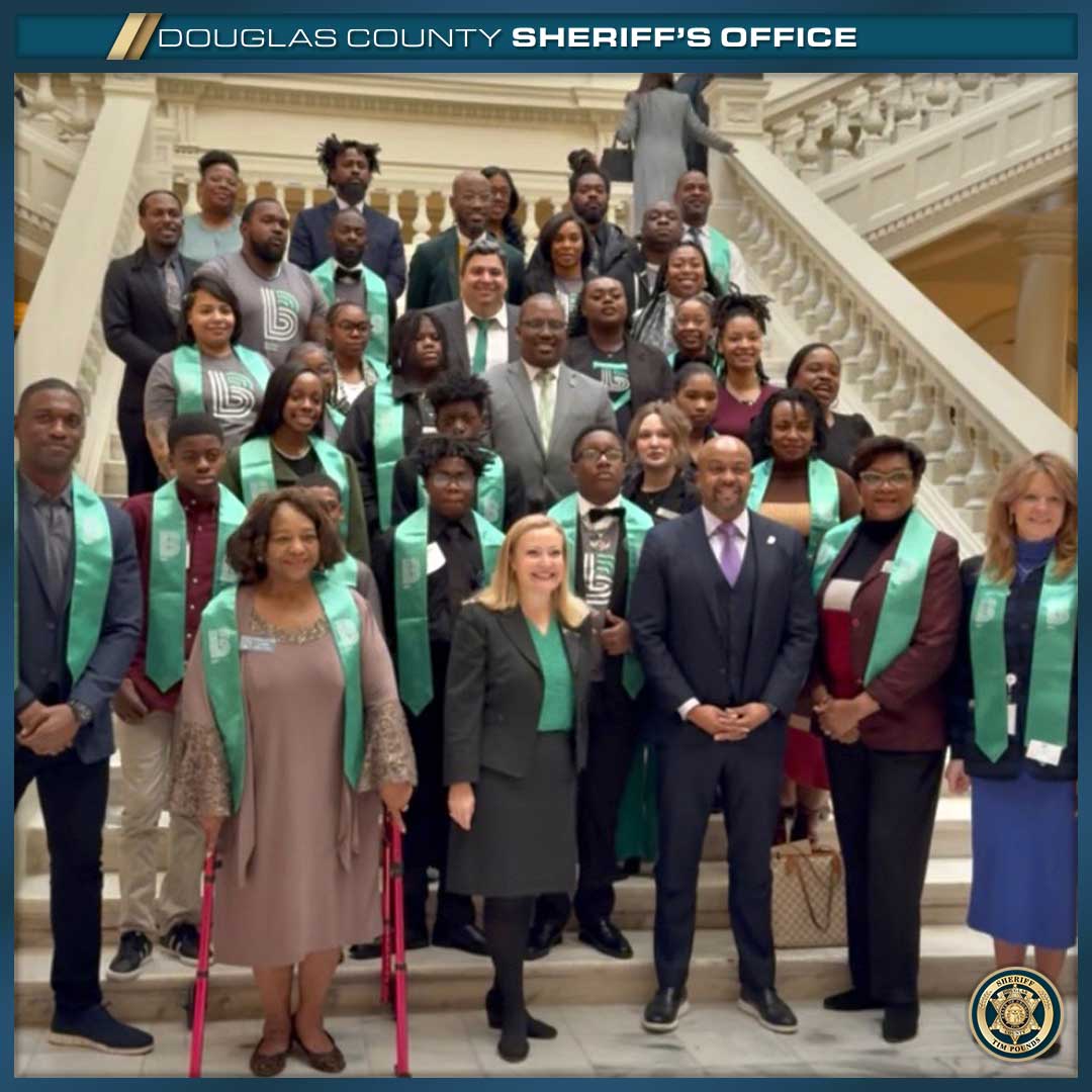 Congrats to Admin Assistant Jovene Milligan for representing DCSO at Big Brothers Big Sisters Day at the GA State Capitol! She's a Big Sister to Antoneya Gooden, who's also in the Senate Page Program. Sheriff Pounds values this community involvement! #DCSO #BBBS