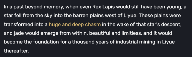 ngoctrongly's tweet image. In case you haven't picked up on it yet - the event that caused the creation of the Chasm was the fall of Zibai's Solar/Lunar Chariot during the War of Funerary Flame, the catastrophe that ended in the death of the Moon Sisters