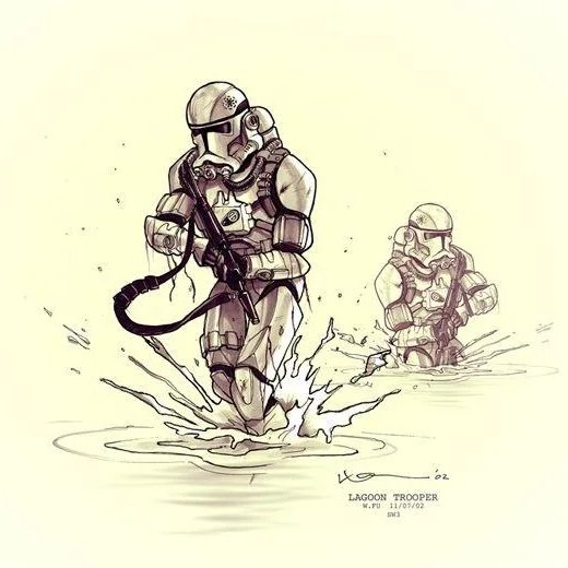 Nobbie_OCs's tweet image. Lagoon Trooper is such a specific specialization I love it, wish they made it into Episode III