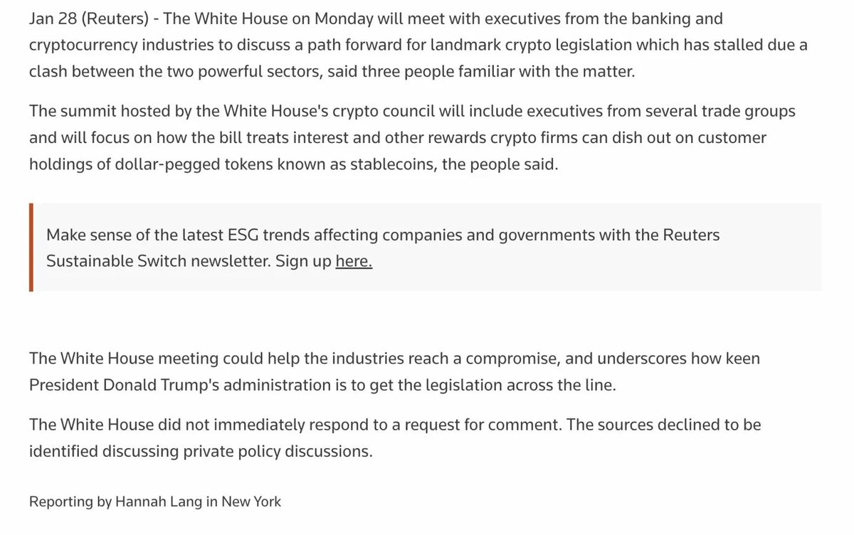 Xfinancebull's tweet photo. BREAKING🚨🚨🚨 White House meeting with banks AND crypto executives Monday

Topic? Stablecoin legislation. Payments infrastructure. Getting crypto laws across the line

$XRP is built for exactly this

Bridge asset. Bank-to-crypto settlement. Regulatory-ready

IT'S HAPPENING! https://t.co/2FTZyMhaJm