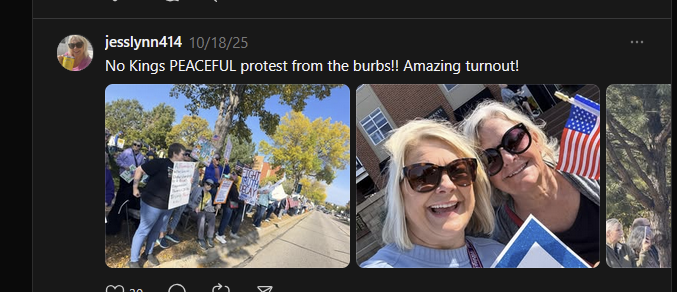 jimmy_rustlin's tweet image. Meet NoKings organizer, Jessica Anderson. A marketing executive for RSP Partners in MN. No idea what her role was in Brad Tabke's secret group other than to organize and report license plates as they came in. She was known as 'Batcave' in Signal.