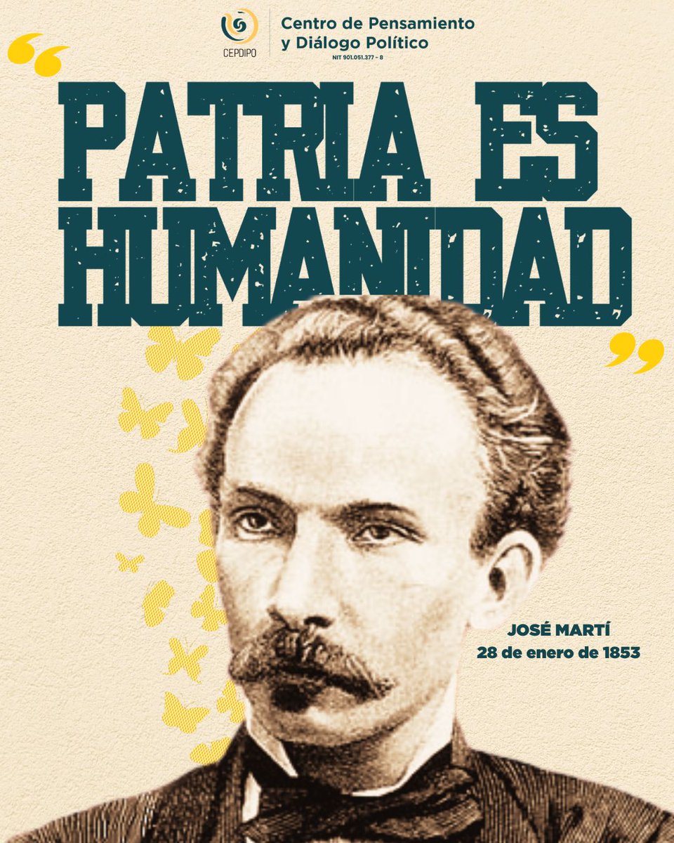 Hoy conmemoramos 173 años del natalicio de José Martí.

Nacido en la Habana, Cuba. Escritor, periodista, diplomático y revolucionario, sigue siendo un referente intelectual y político de las luchas por la dignidad de los pueblos de Nuestra América. ✊🏽📚