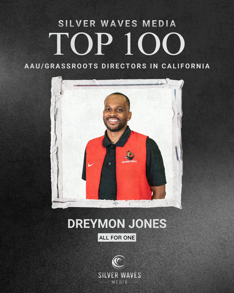 SilverWaveMedia's tweet photo. @NBBANorthBay @GamepointNation @sjspartansaau @TeamCPSA @CoachDeSanti @Elev8EliteBball @LA_bballclub @Drebibo Congratulations to Dreymon Jones of All For One on being selected to the 2026 Top 100 AAU/Grassroots Directors in California.

https://t.co/wTnLma5hmd https://t.co/tFUdWWyyQL
