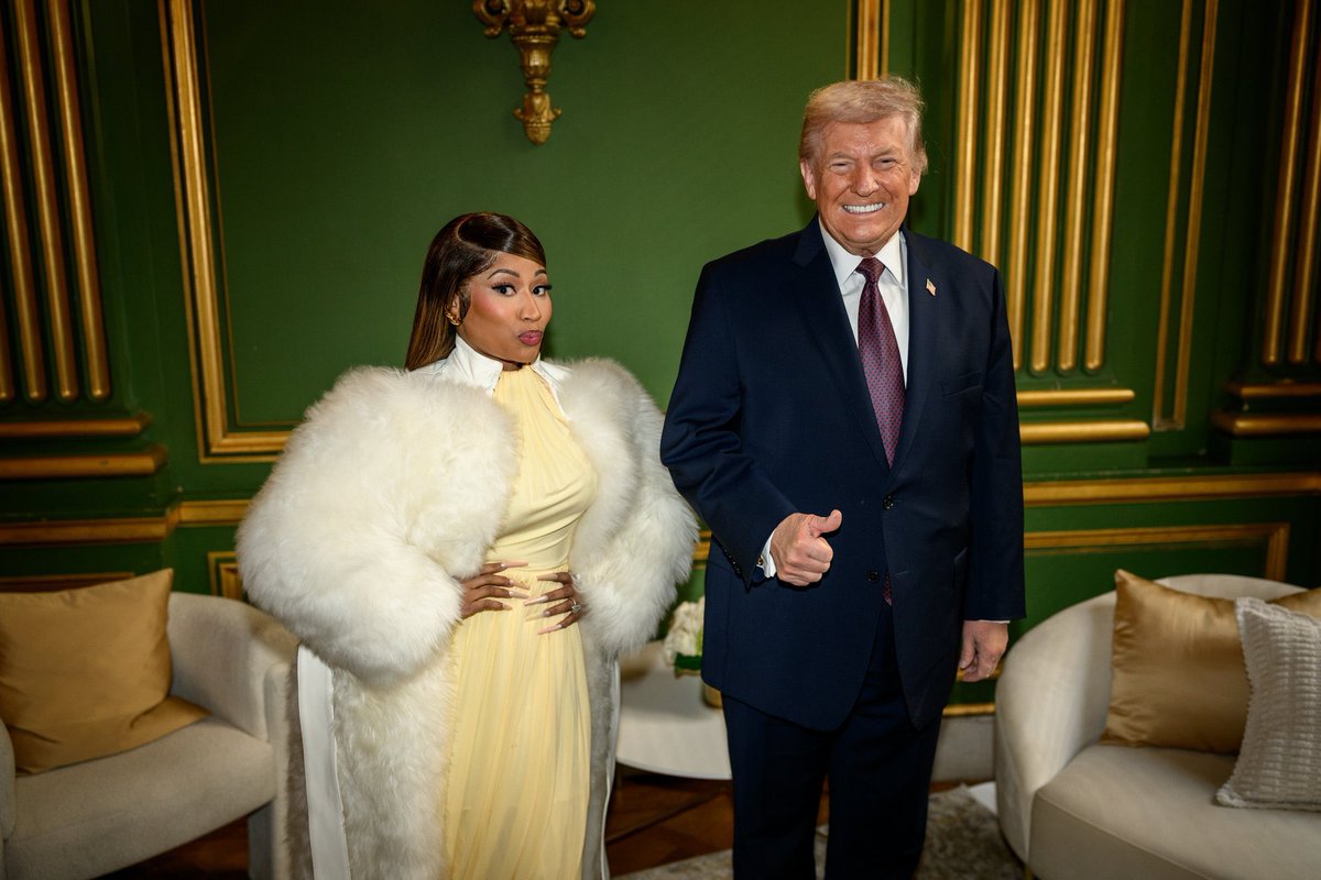 JUST IN: 🇺🇸 President Trump and Nicki Minaj at the White House.