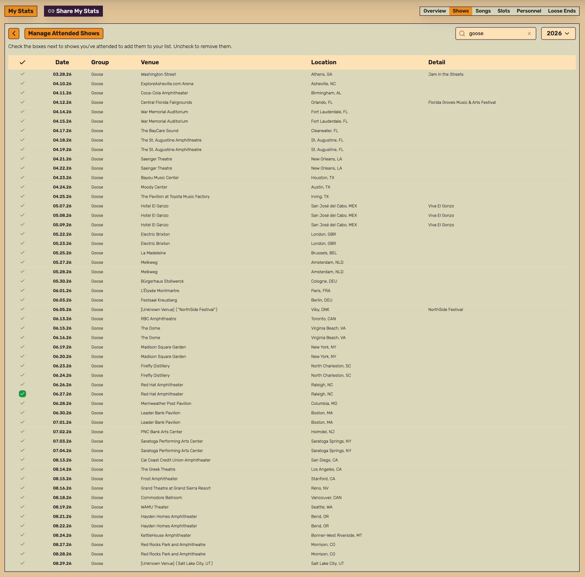 Dripfield.pro — A Goose Setlist Archive tweet media