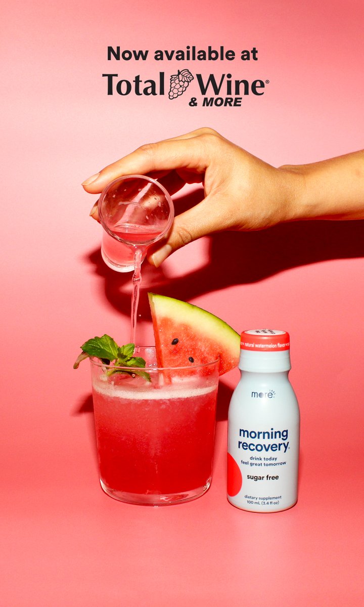 TotalWine's tweet image. Meet your new favorite mixer: Sugar Free Watermelon Morning Recovery 🍉💦
Juicy. Refreshing. Sugar free.
You bring the fun — we’ll handle the morning after 😏🍉

#MorningRecovery #MoreLabs #SmartDrinking