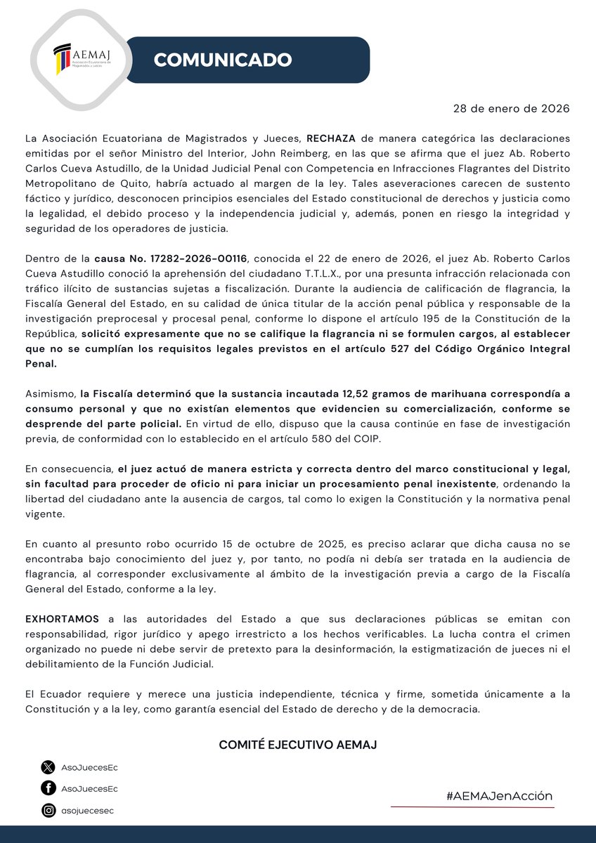Aso. Jueces - Ecuador - AEMAJ tweet media