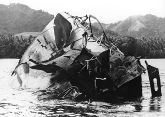 NZNavyMuseum's tweet photo. #OTD 83 years ago HMNZS Moa &amp; Kiwi encountered the Japanese submarine - I1 off Kamimbo Bay, Guadalcanal Island. The two Bird-Class minesweepers worked together to make history: sinking the heavier-armed Japanese submarine I.1 - image - remains of the I1 #NZNavy #history #WW2 https://t.co/5VwJWI55oW