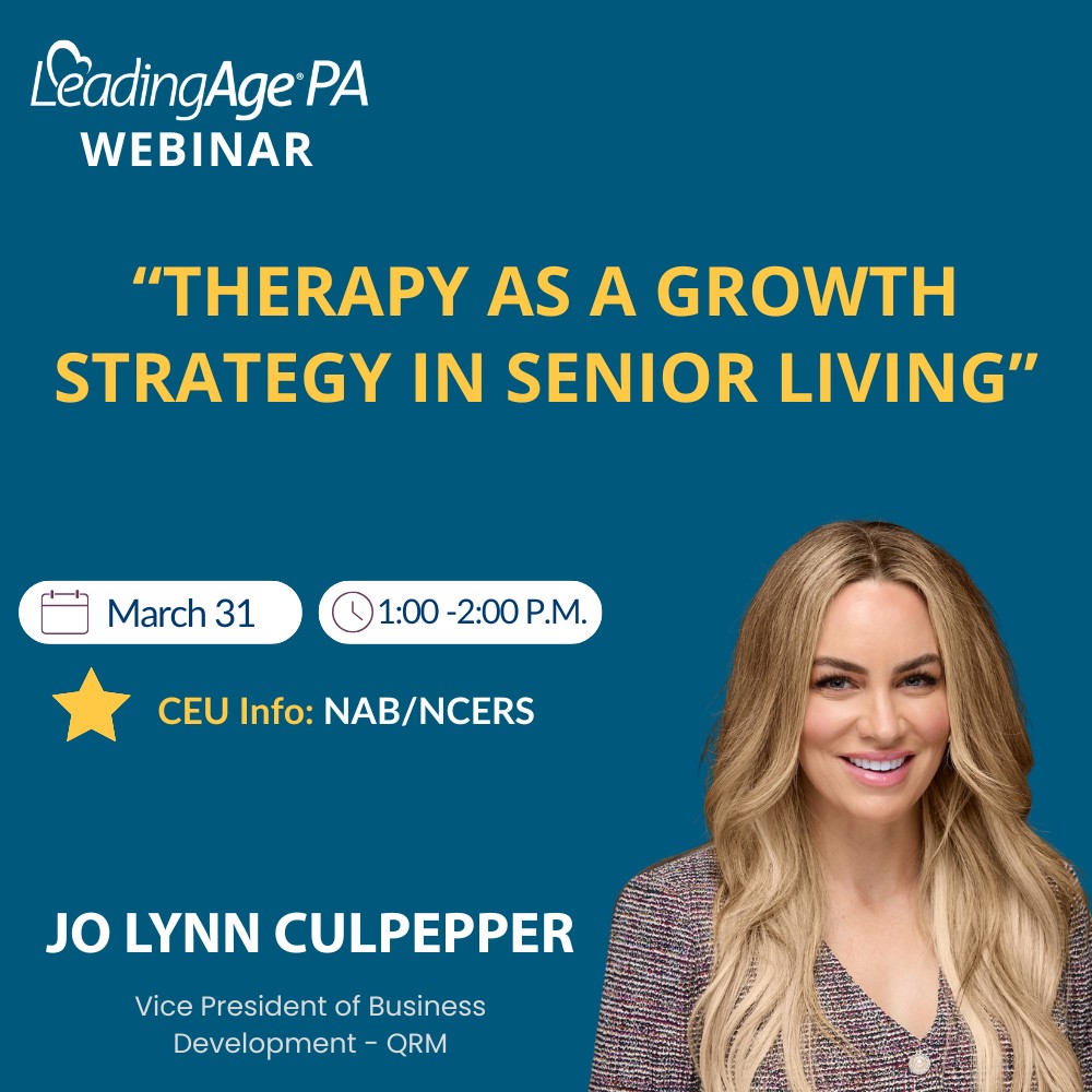 LeadingAgePA's tweet image. On-site therapy can improve resident outcomes and strengthen senior living communities. This session explores strategies to integrate therapy services for better wellness, retention, and financial stability. Learn more: ow.ly/V1OW50XMEYB #SeniorLiving #AgingServices