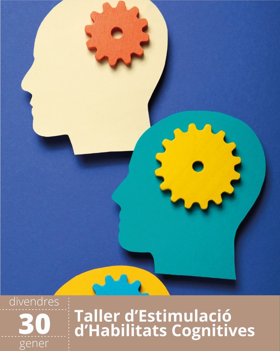 📣 Taller d’Estimulació d’Habilitats Cognitives
👉Vols mantenir la ment activa? Oferim dinàmiques grupals per treballar l’atenció, la concentració, la memòria, el llenguatge i el càlcul.

📆 Divendres, 30 de gener
🕑 16 h
💰 Gratuït
📌 L'espai del casal
📩 Inscripció prèvia