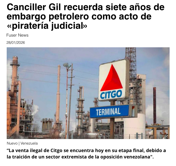 dpietramx's tweet photo. 🔴🇻🇪“La venta ilegal de #Citgo se encuentra HOY en su #EtapaFinal, debido a la traición de un sector extremista de la oposición venezolana" ‼️ https://t.co/LeENL5RpgV