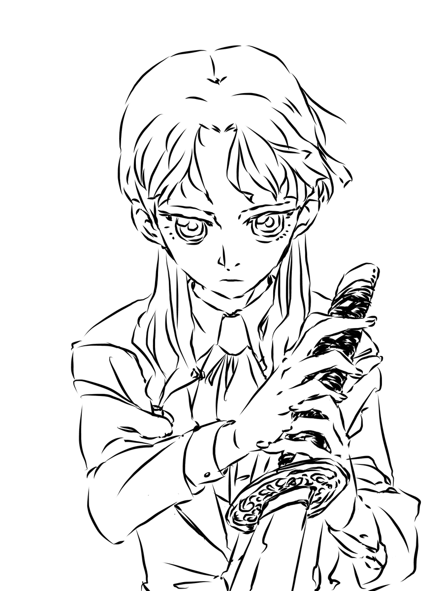 線画を頑張って描いて、Geminiに水彩で仕上げてもらった。絵描き老人に