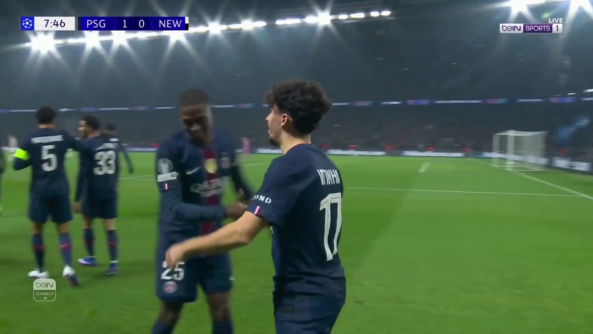 فيتينيا يسجل الهدف الأول لباريس في شباك #نيوكاسل 