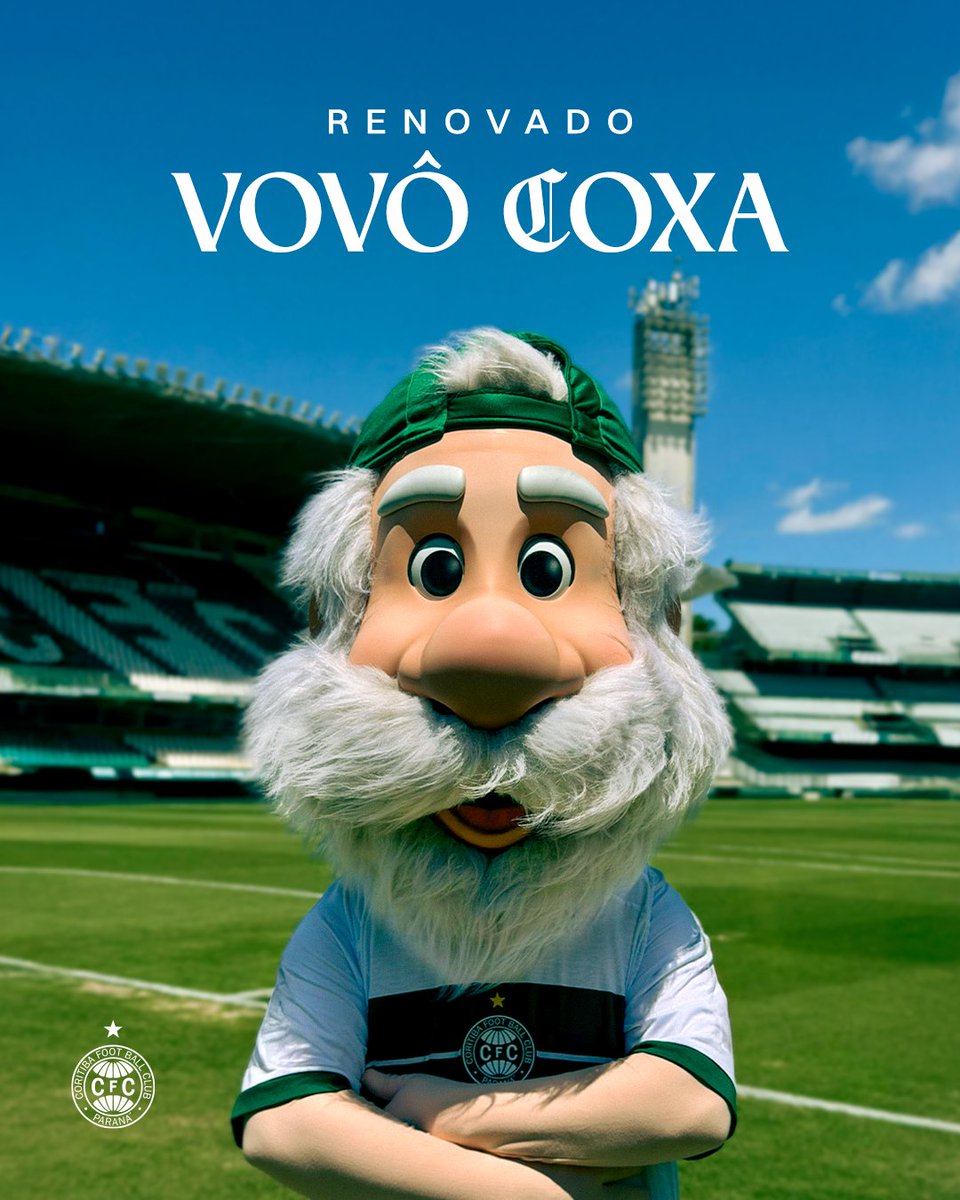 Coritiba's tweet image. O 𝑽𝒐𝒗𝒐̂ 𝑪𝒐𝒙𝒂 tá fechado com o Verdão, como sempre! 💚

Nosso mascote foi inspirado em Max Kopf, um imigrante alemão e torcedor fervoroso que vivia no estádio. Conhecido pelo amor incondicional ao clube, ele se tornou um amuleto e símbolo alviverde, e agora apresentamos a…