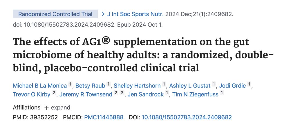 bryan_johnson's tweet image. I’d cancel your AG1 subscription. They just completed a clinical trial and the results show no clinical benefit.  

This has been obvious for years.  AG1 has no real product substance and is fundamentally an influencer heist.   

Two simple alternatives (75% and 56% less $),…