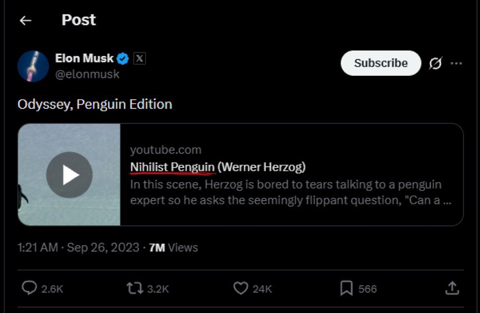 Wow Elon musk was too early for this trend noticed that name on title as well 🐧🗻
