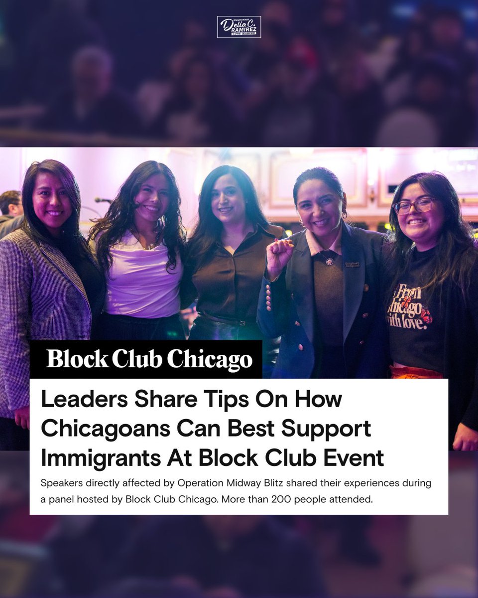 repdeliaramirez's tweet image. Last week, I joined @BlockClubCHI's panel to discuss our collective efforts to fight back against “Operation Midway Blitz.”

Remember, the best way to protect ourselves is by knowing our rights and organizing together. In the streets, in the courts, and in Congress, we will keep…