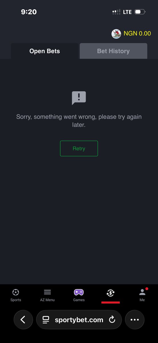 OMOx77's tweet photo. Hi @SportyBet fix this bs, why can’t I see my open bets?? You no want make i cash out?? https://t.co/L3Yddlpq4Q