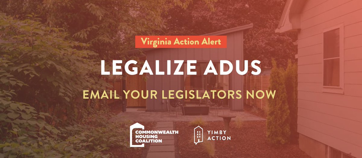 DanAlban's tweet photo. ATTN FELLOW VIRGINIANS:
Please join me in supporting #legalization of #AccessoryDwellingUnits (#ADUs aka granny flats/in-law units) in #Virginia by supporting HB 311 & SB 531.
Key votes are happening TOMORROW & FRIDAY.
Please email key committee members at link below. #Housing
https://t.co/KrpzPLiiT8