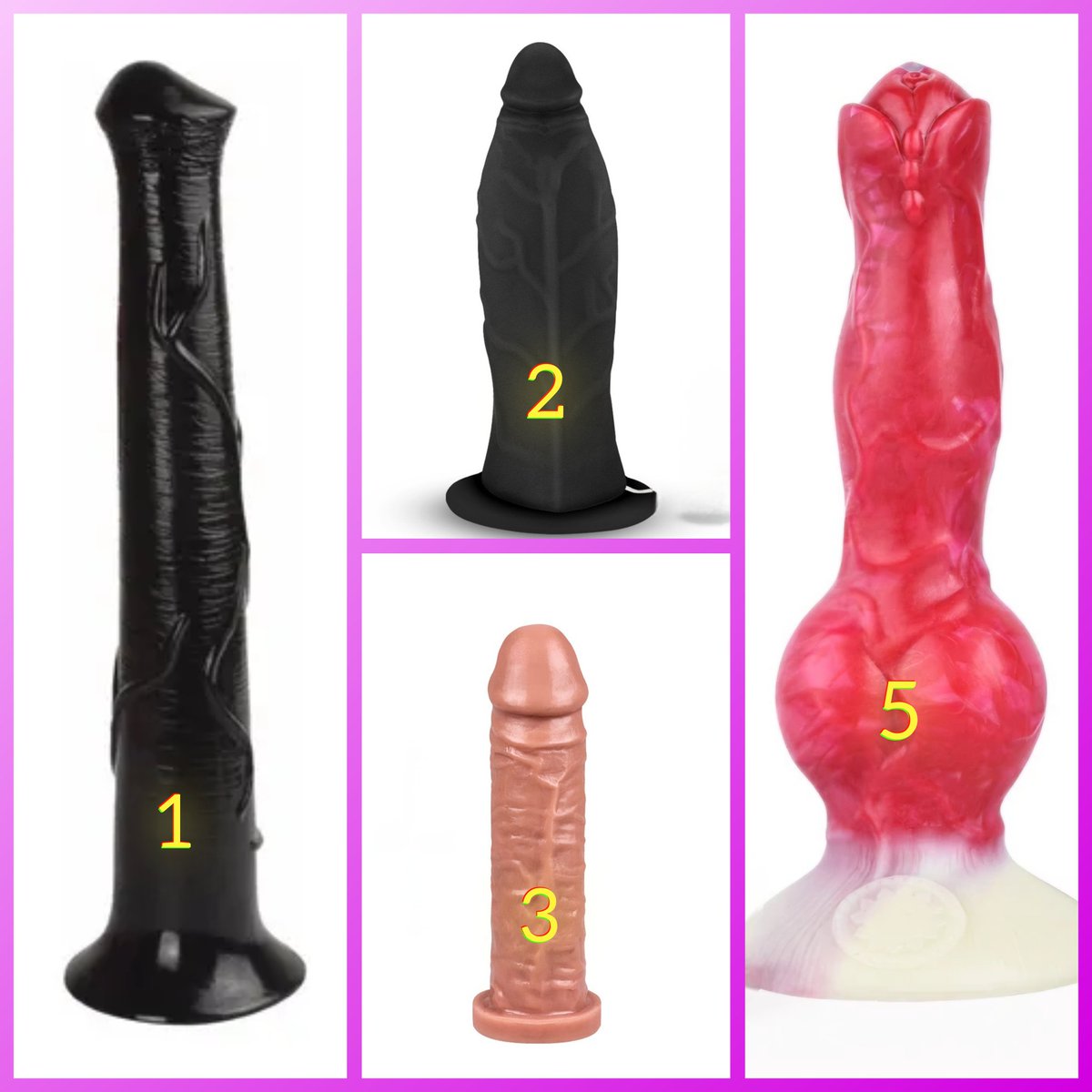 Fala a verdade suas vadias enlouquecidas.
De 1 ao 5, qual dessas vc já sentou e quais vc gostaria de tentar e qual vc não sentadia de jeito nenhum? 
Quero que todas as putas que me seguem respondam isso e uma ordem!