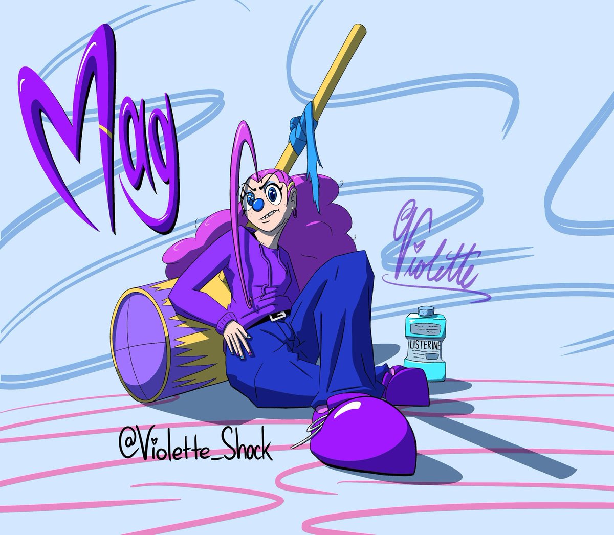 VioletteShock's tweet photo. 💜🩷💙Magnesium💙🩷💜

I haven't drawn Mag since I took a break from drawing, so here they are again! 

#art #artist #oc #ocart #originalcharacter #clown #digitalart #procreate #character #characterdesign #ocsky #artsky #smallartist #drawing #clowngirl #colors https://t.co/o8GLwrx6KP