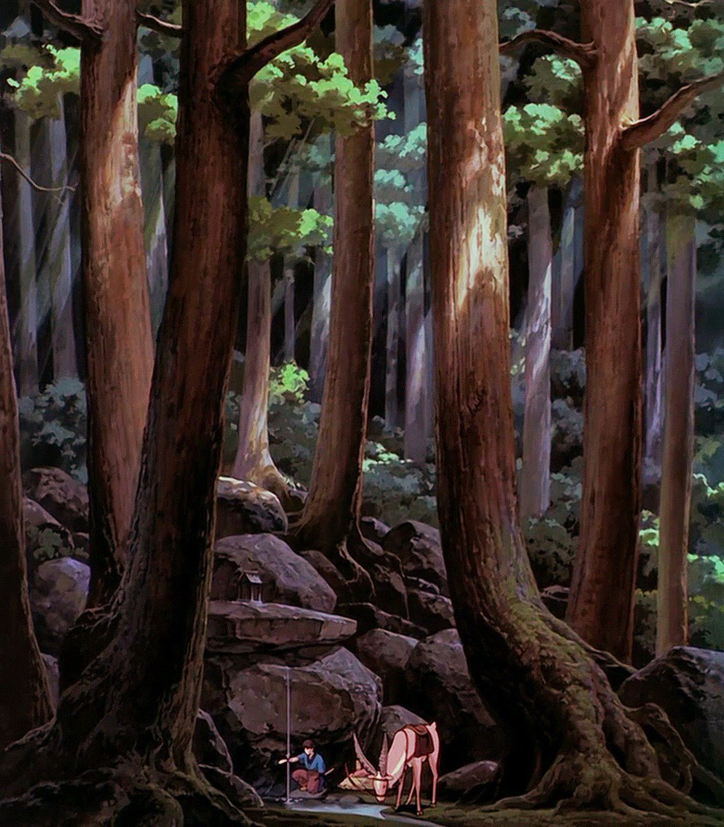SciFiArchives's tweet image. Backgrounds from 'Princess Mononoke'