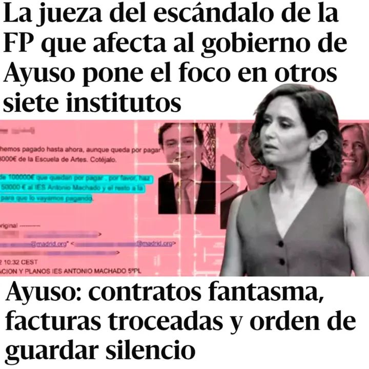 Gurutxe1's tweet image. 🔴 La jueza que investiga la prevaricación en la construcción de un centro de FP ha citado a declarar como testigos a responsables de otros 7 institutos públicos.
Hubo fraccionamiento de contratos, prohibido por ley, al menos en 10 construcciones de centros educativos en Madrid.