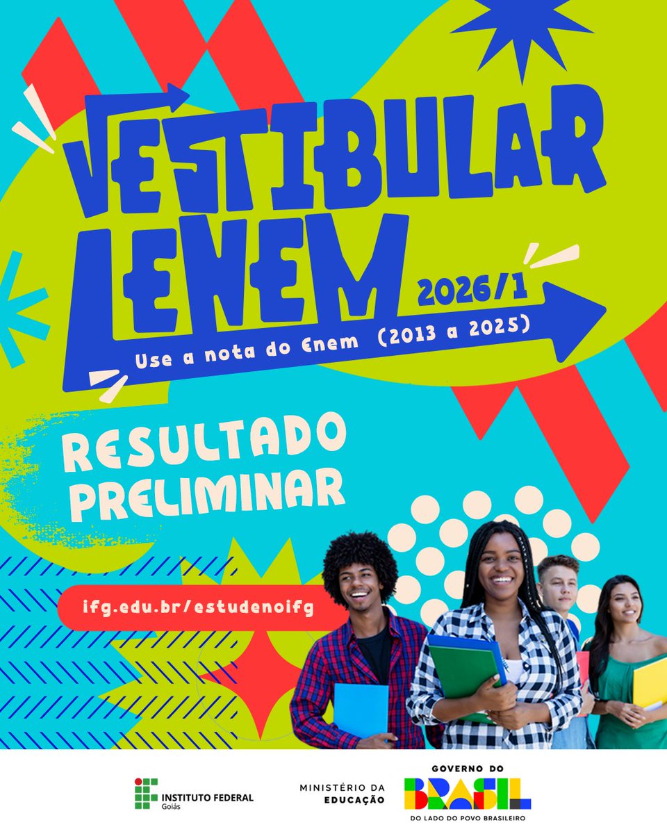 O Centro de Seleção do IFG divulgou nesta quarta-feira, 28, o resultado preliminar do Vestibular Enem 2026/1.
Os interessados podem apresentar recursos contra o resultado preliminar amanhã, dia 29.
O resultado final será divulgado na sexta, dia 30.
Acesse: selecao.ifg.edu.br/downloads/cod2…