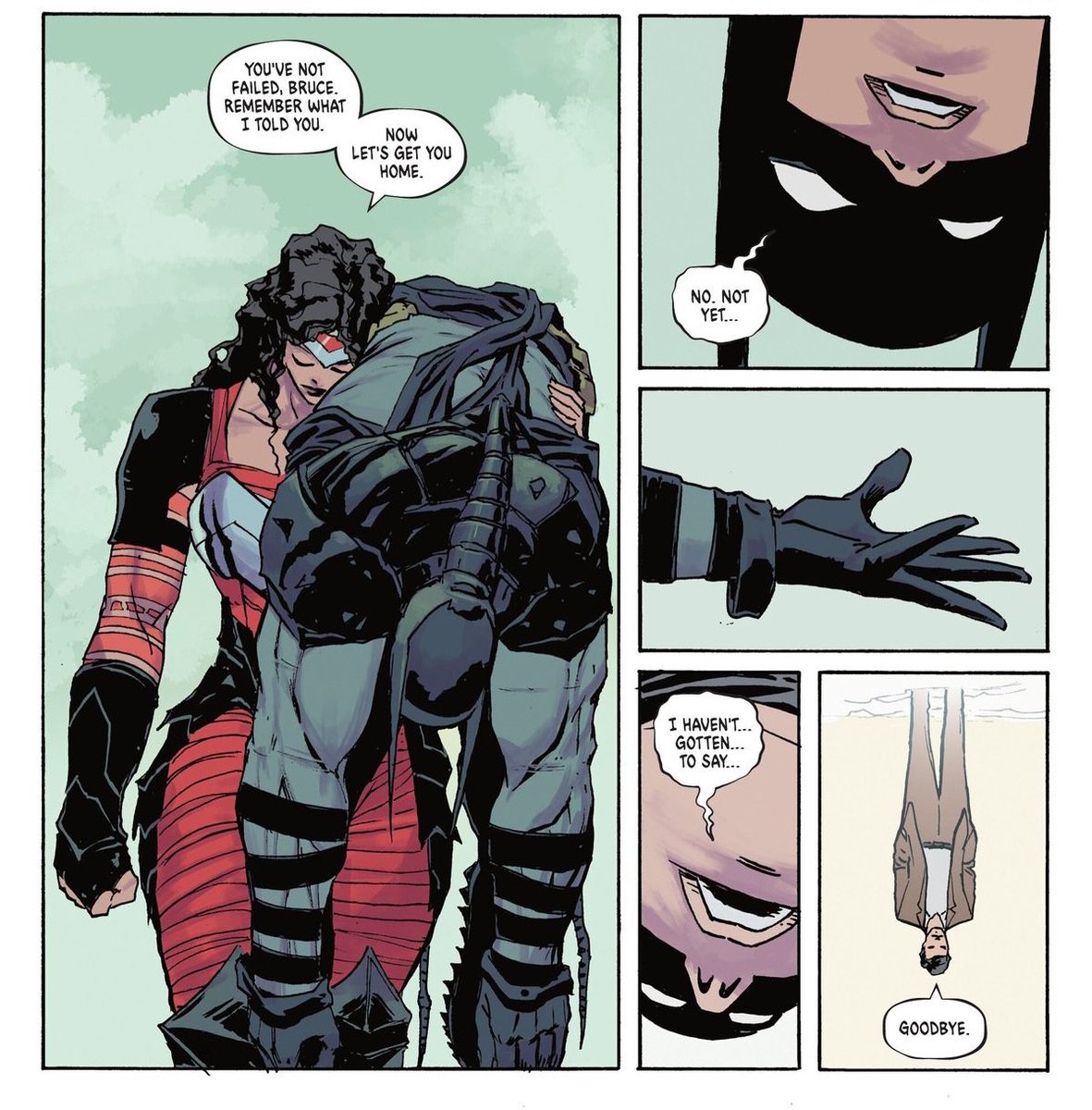 Dc_da_depressao's tweet image. Um dos momentos mais lindos

A amizade entre a Mulher Maravilha e o Batman no universo Absolute cresce cada vez mais. Durante um momento desmaiado, Diana permitiu que Bruce fosse momentaneamente para o Elísio, onde pode conversar com seu pai falecido, Thomas Wayne.