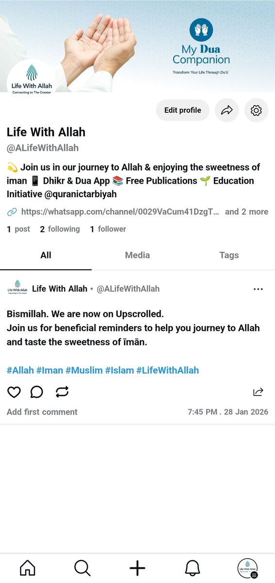 alifewithallah's tweet image. 📢 Life With Allah is now on @realUpScrolled

Follow and share with others:

🔗 share.upscrolled.com/en/user/7856e3…