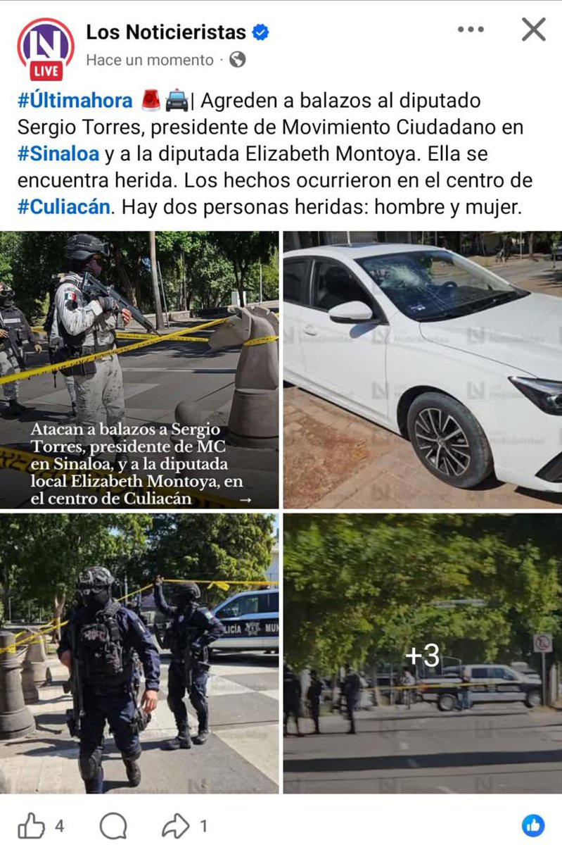 Condenamos con absoluta firmeza el ataque armado contra el diputado Sergio Torres, presidente de Movimiento Ciudadano en Sinaloa, y contra la diputada Elizabeth Montoya, a quienes expresamos nuestra solidaridad y deseos de pronta y plena recuperación.

Este hecho no es aislado: