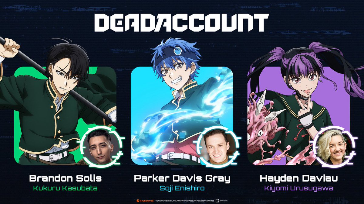 Tired of social media? Interested in exorcising the demons on the internet??
We’ve got the show for you!

New episodes of Dead Account drop every Saturday on <a href="/Crunchyroll/">Crunchyroll</a>!

Excited and grateful to be leading this story as Soji Enishiro along side such incredible talent.