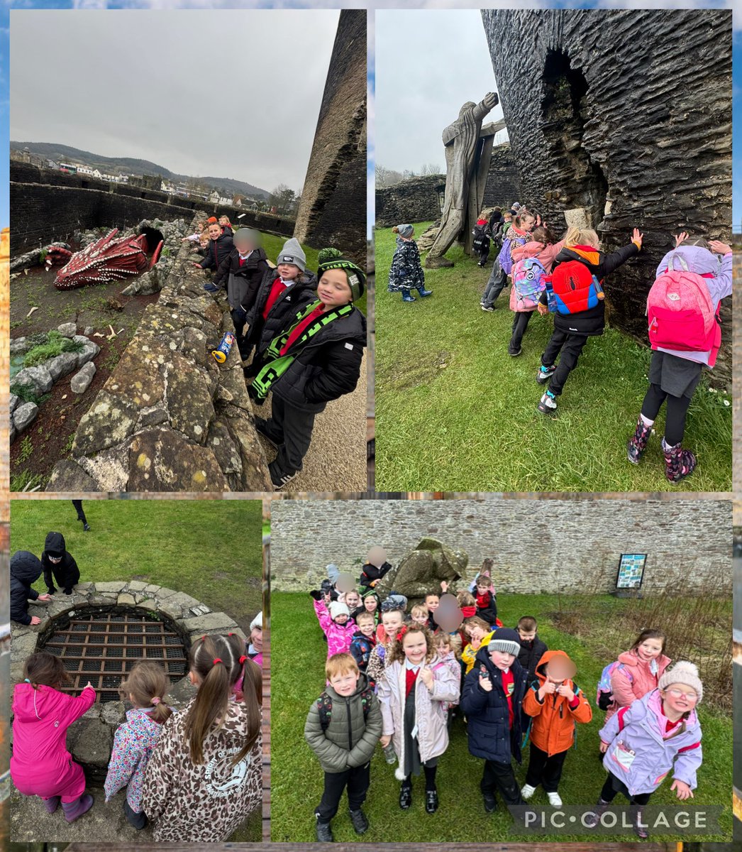 MissDalton98's tweet photo. Dosbarth dau a wonderful time on our school trip to Caerphilly Castle on Monday. We were so excited to see the red and white dragon from the ‘Tale of the Red Dragon’ that we are reading and rewriting🏴󠁧󠁢󠁷󠁬󠁳󠁿🏰 @garntegprimary @MissRSaunders95 https://t.co/2OQM8QSQZg