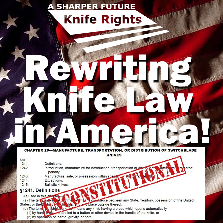 Knife Rights has filed its Reply Brief challenging the Federal Switchblade Act under the Second Amendment.  The DOJ conceded switchblades are “arms” and that the Act effectively bans interstate sales.  

Next: oral argument. 

🔗KnifeRights.org/fsaresponse
#KnifeRights #SharperFuture