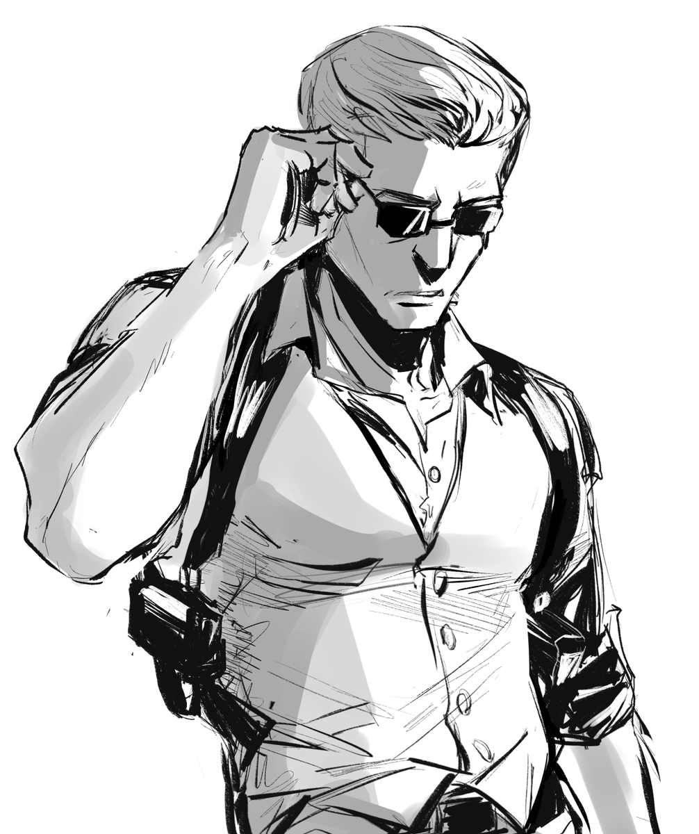 warming up with some wesker for Wednesday 
#REBHfun #ResidentEvil #AlbertWesker #sketch