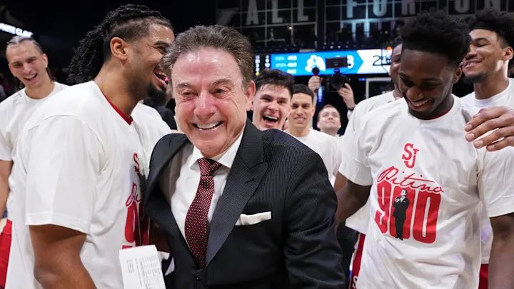 TheFieldOf68's tweet image. Rick Pitino has won 7 straight and has @StJohnsBBall at 16–5 overall, 9–1 in Big East play 🔥
