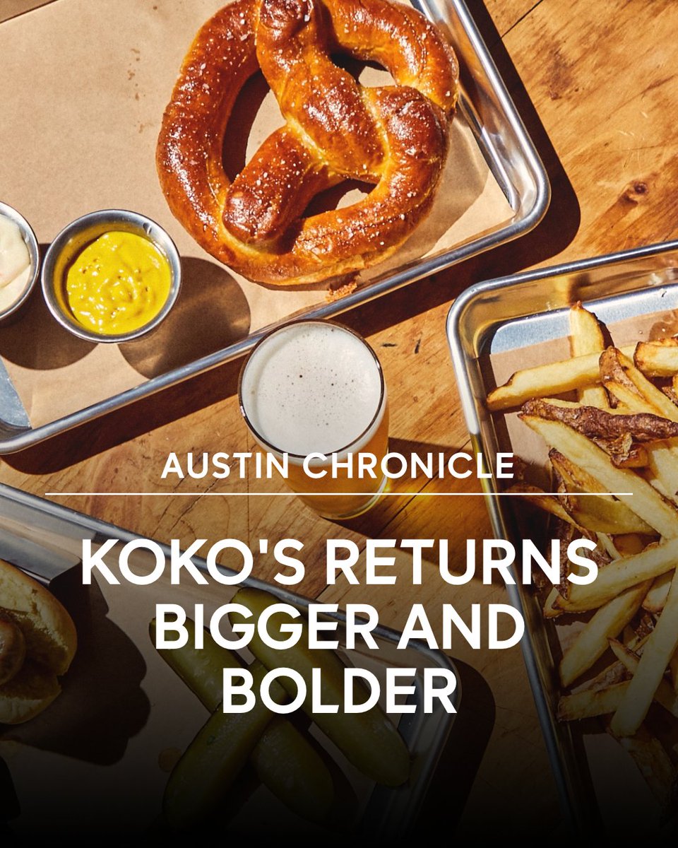 🍻 Koko’s Is Back!

After closing its original East Fifth location, Koko’s Bavarian has reopened a massive new beer hall on South Lamar.

kokosbavarian.com

Full story here:

austinchronicle.com/food/food-revi…

#AustinWhereToEat #KokosBavarian #BeerHall #SouthLamar #AustinFood