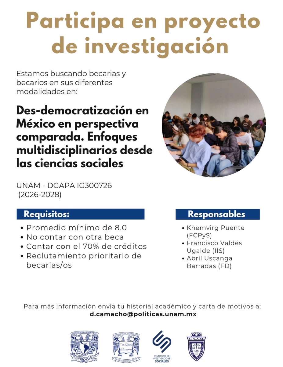 Se solicitan asistentes de investigación 👇