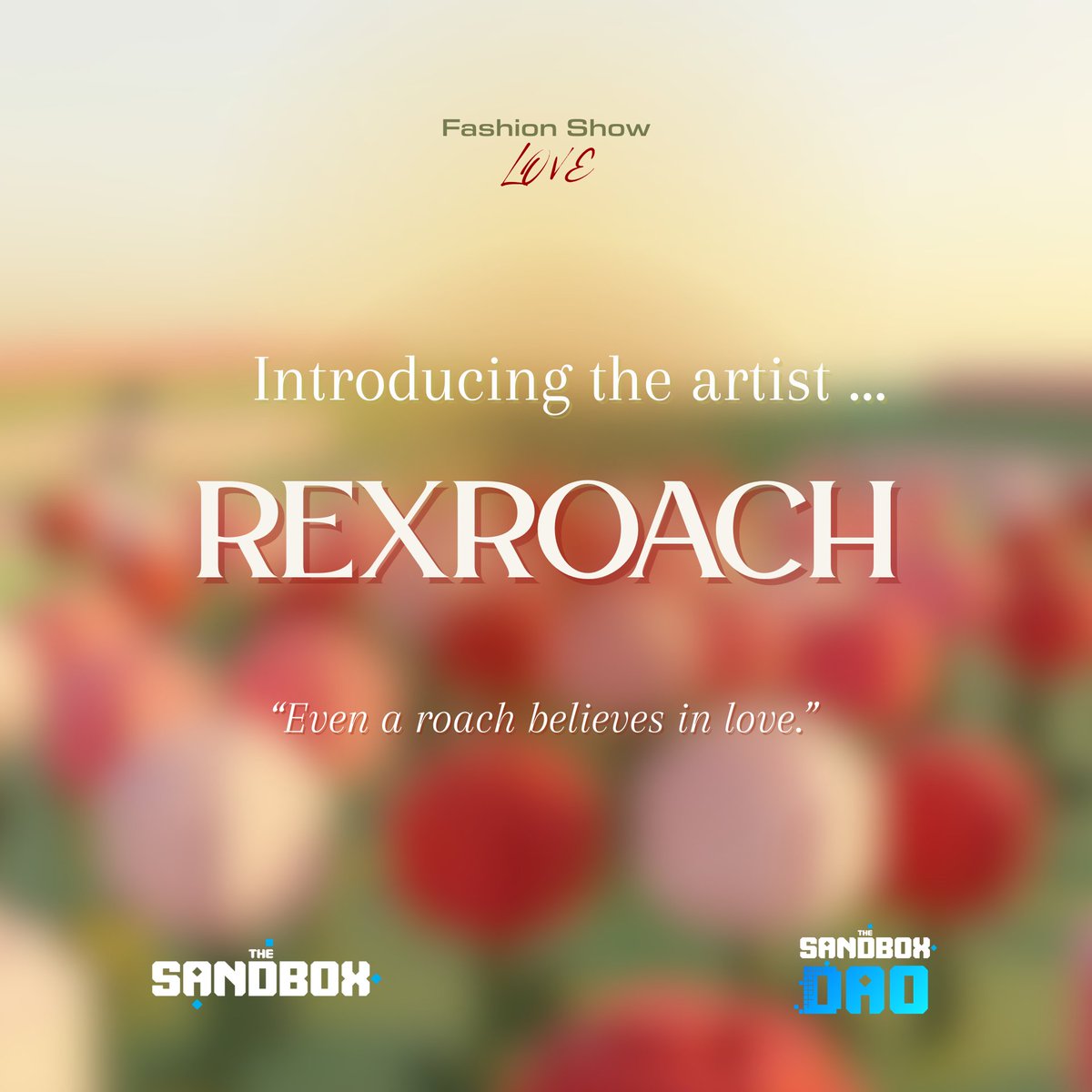 #SandFam
<a href="/rexroach/">Rex Roach</a> returns to the runway, ready to push his style further in this new theme.
<a href="/TheSandboxGame/">The Sandbox</a> <a href="/TheSandboxDAO/">The Sandbox DAO</a> <a href="/TSBCreators/">The Sandbox Creators</a>