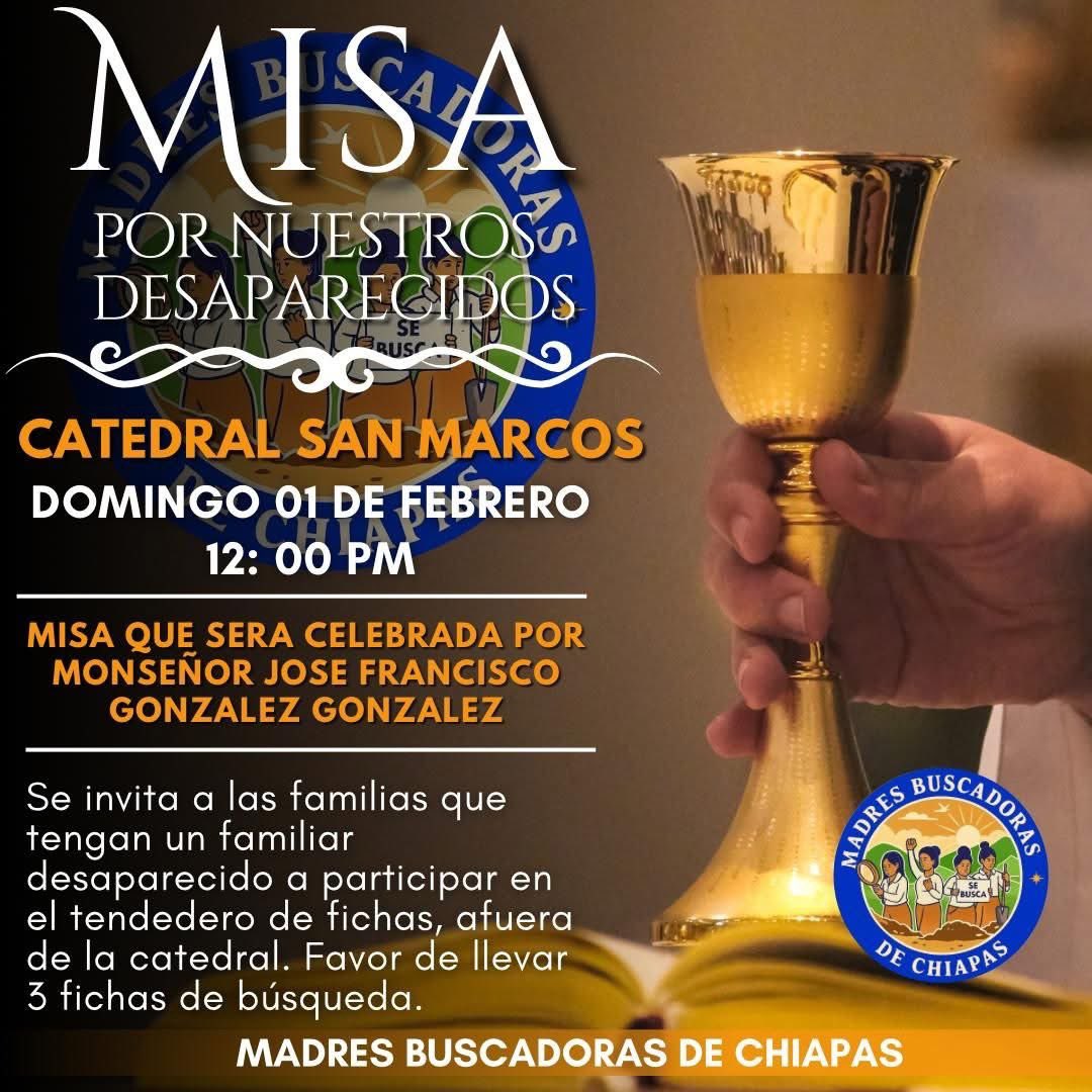 Misa por los desaparecidos y desaparecidas en Chiapas