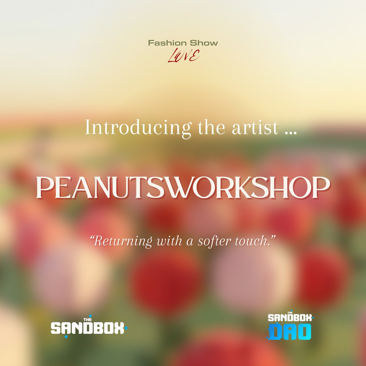 #SandFam
@peanutsworkshop joins the show once again, bringing a solid vision and fresh ideas to the runway.
<a href="/TheSandboxGame/">The Sandbox</a> <a href="/TheSandboxDAO/">The Sandbox DAO</a> <a href="/TSBCreators/">The Sandbox Creators</a>